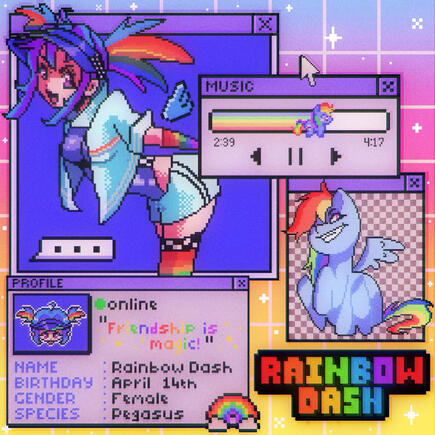 Rainbow Dash Desktop Art 🌈